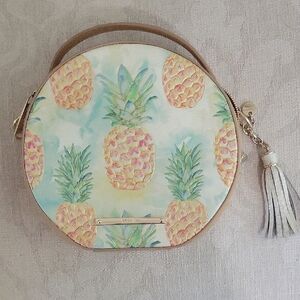 Brahmin Pineapple Print Round Mini Bag